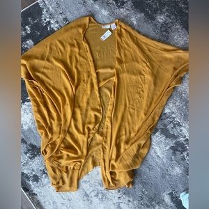 NWT mustard chiffon top one size